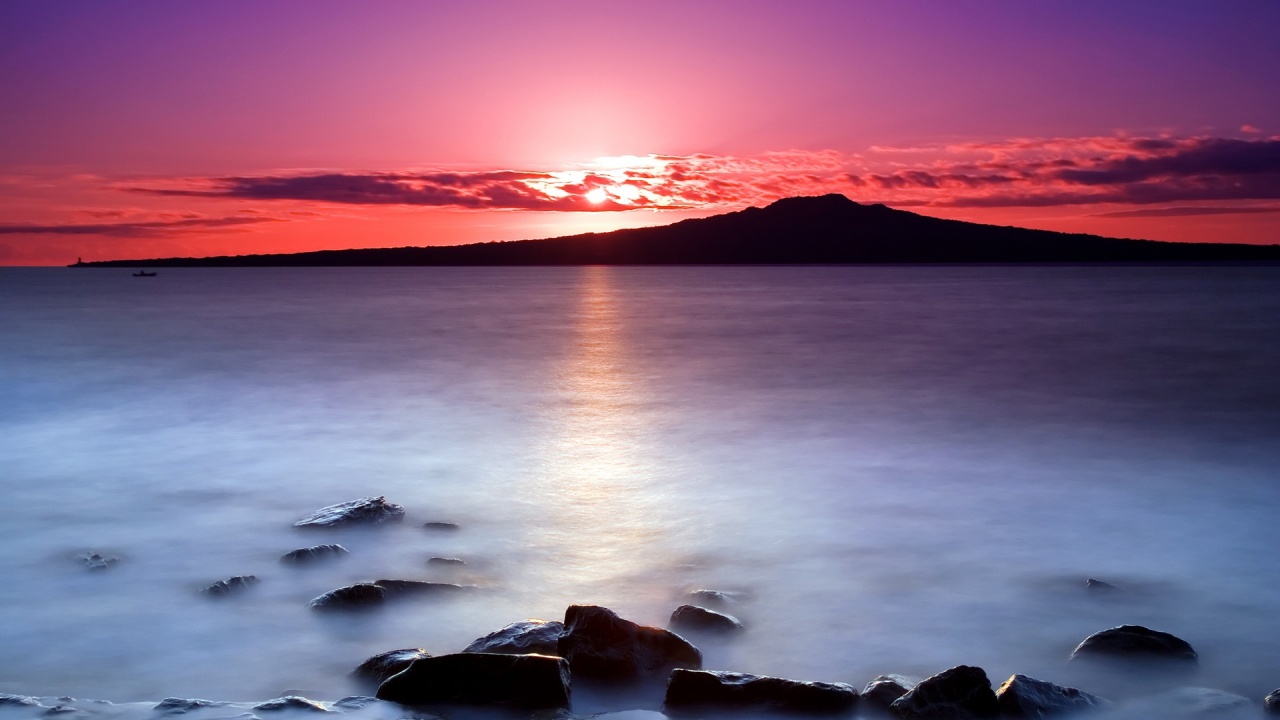 Purple Sunset Above the Water