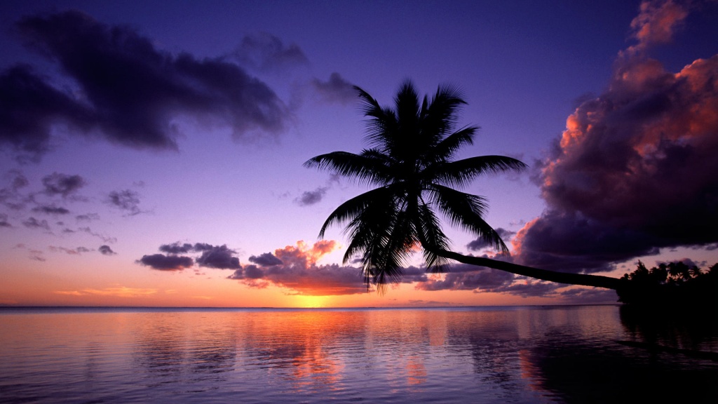 Purple Sunset in French Polynesia