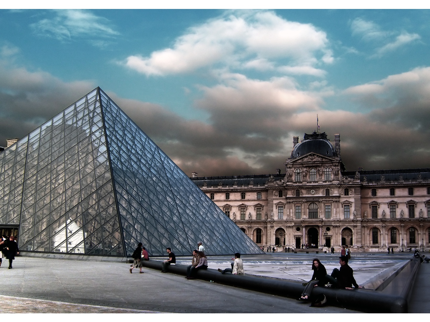 Pyramid At Louvre Museum Paris