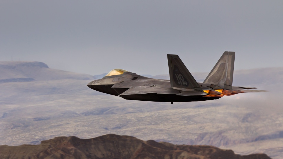 Raptor F-22 Sky At Mountains