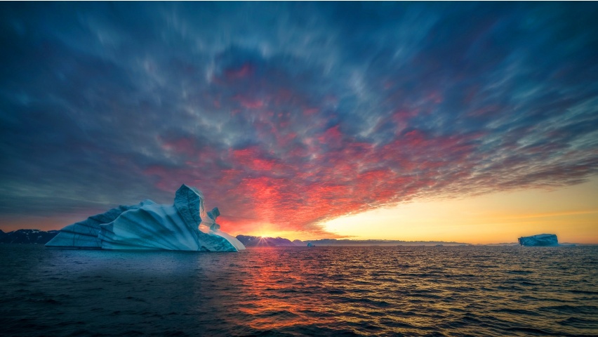 Sea Greenland Sun Glacier