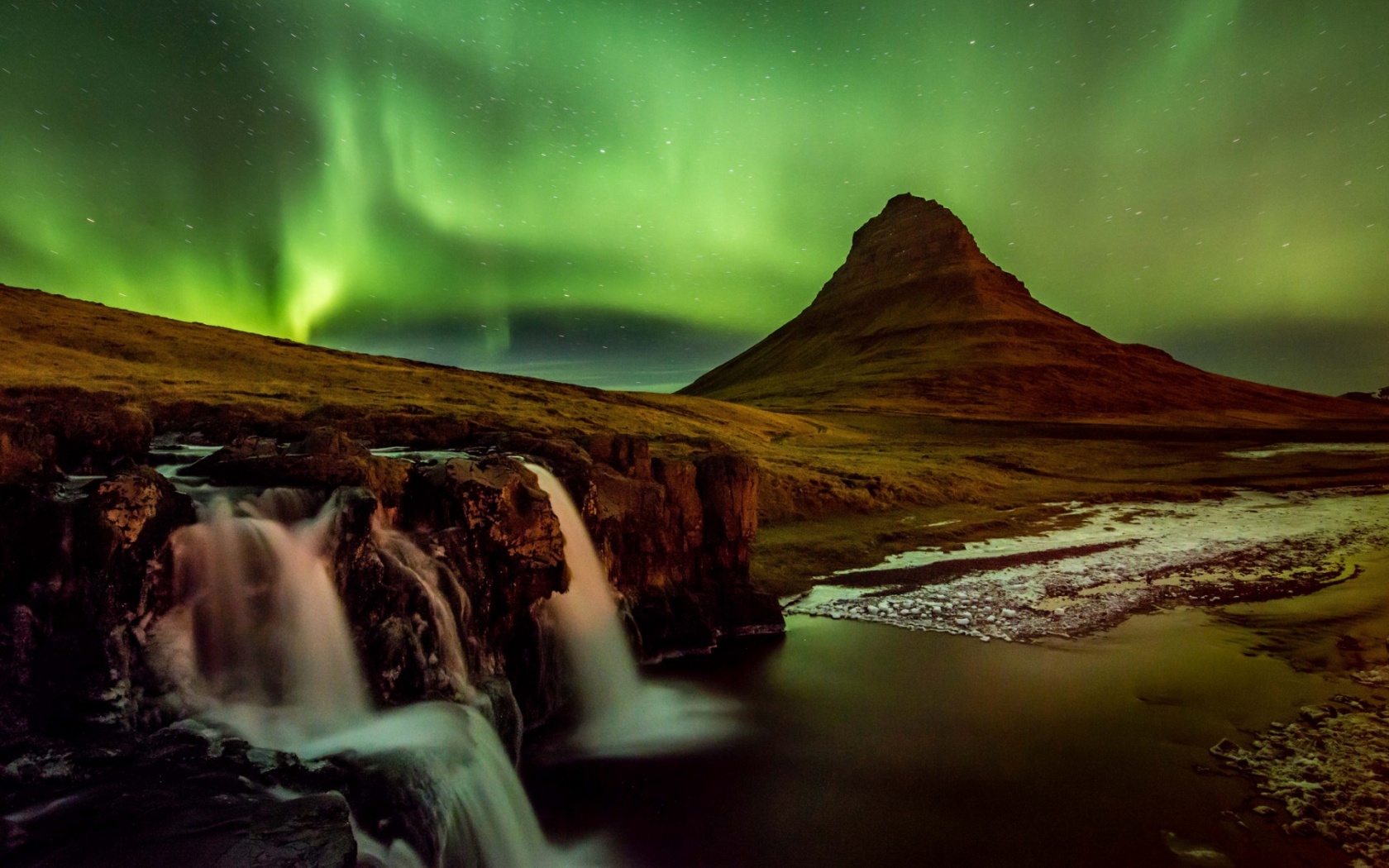 Sky Aurora Iceland Night
