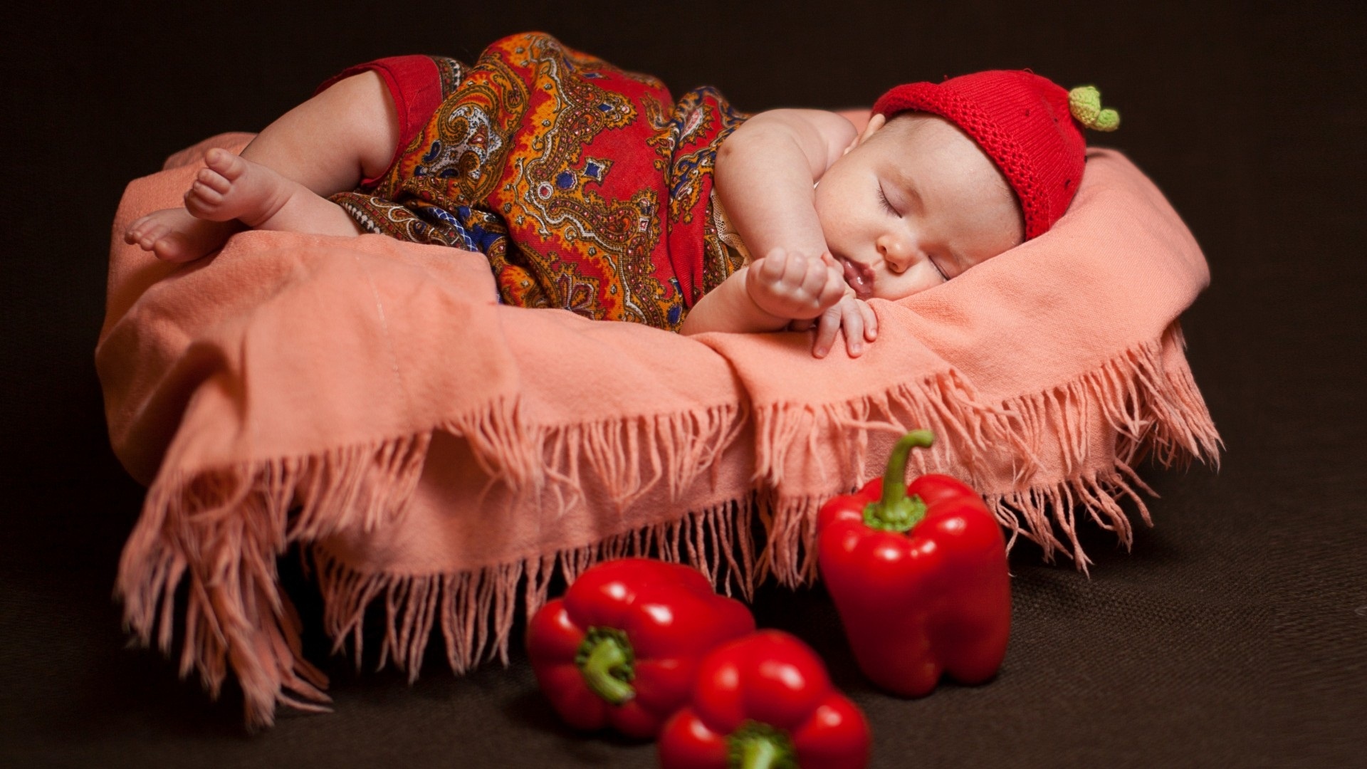 Sleeping Baby And Red Mirchi