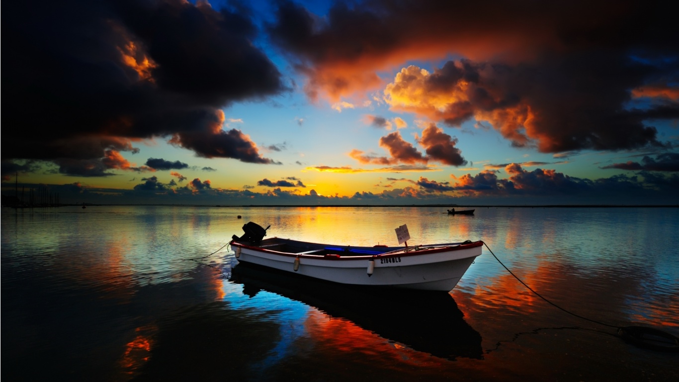 Small Boat at Sunset