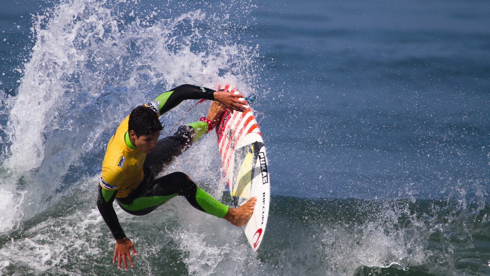 Surfer Board On Sea Waves