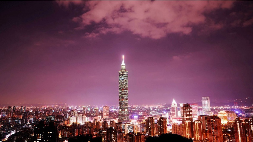 Taipei 101 Tower City Light Skyline