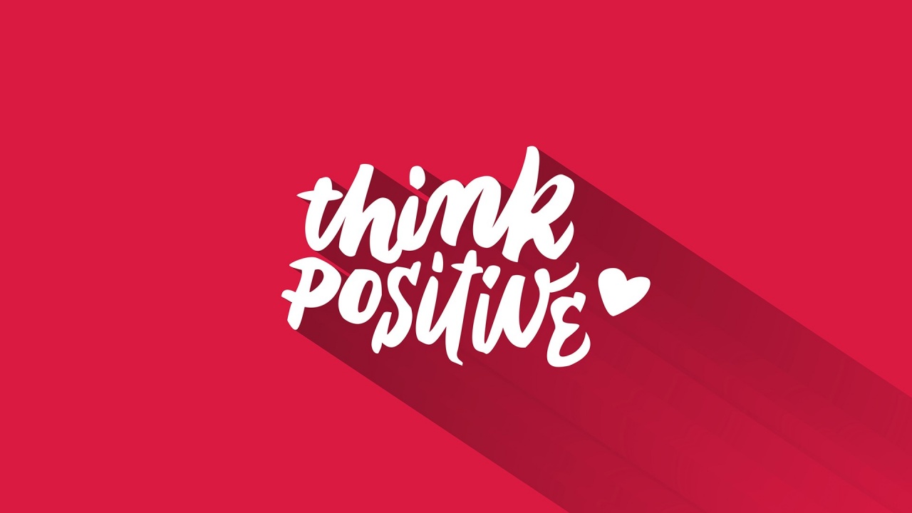 Think Positive Pink Background