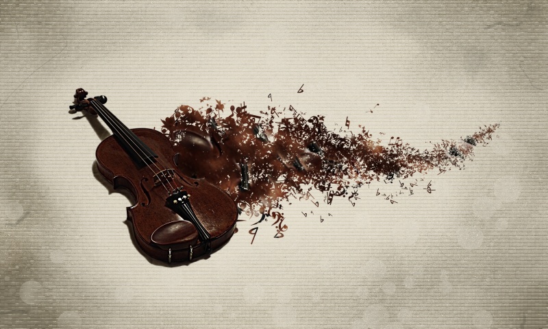 Violin And Notes Music