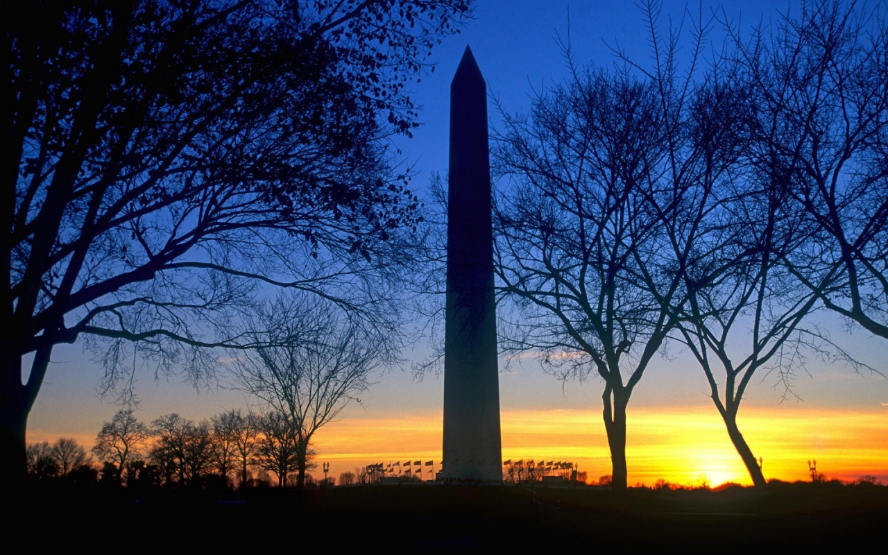 Washington D.C. Blue Sky Sunset Monument