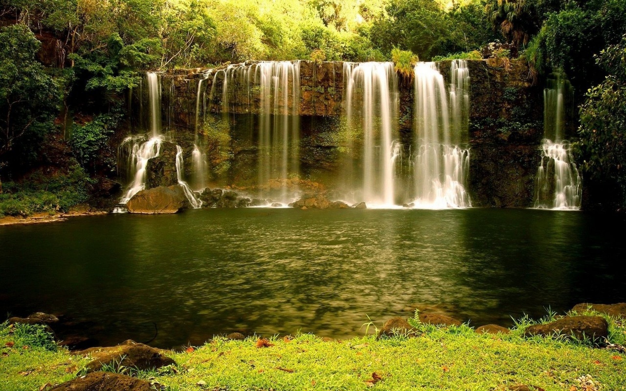 Waterfalls Green Water