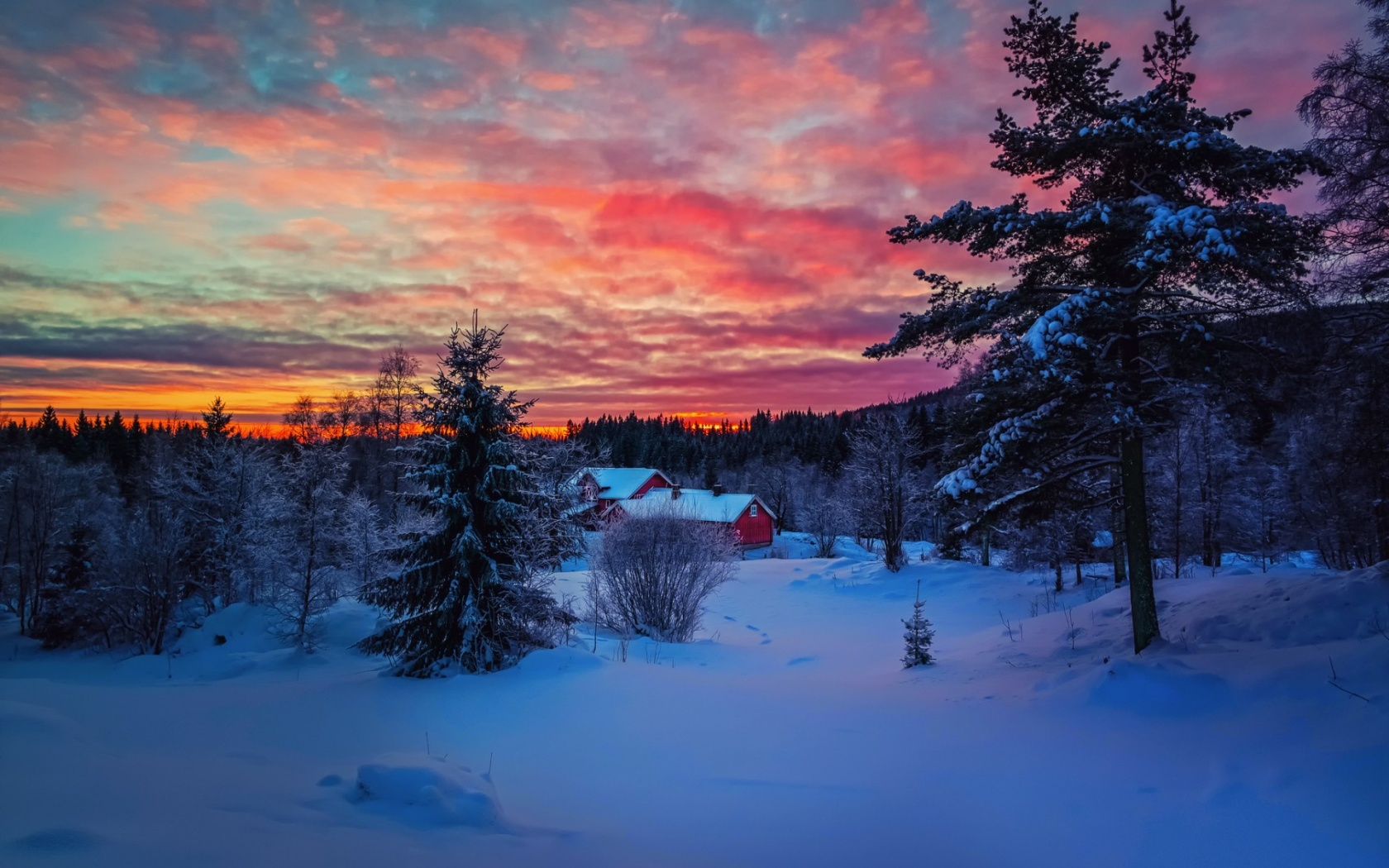 Winter Sunset Cottage