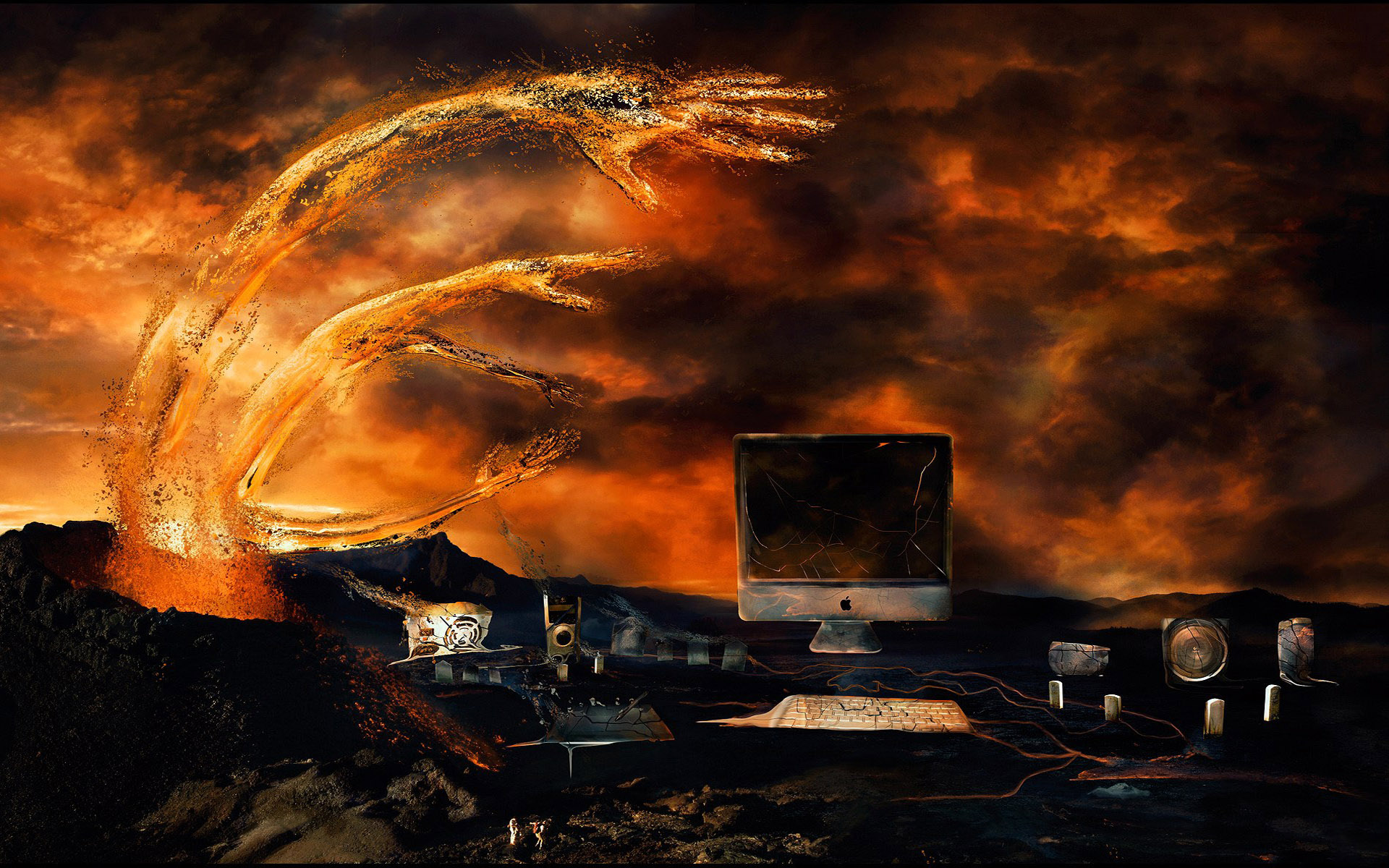 3D Fantasy Computer Volcano