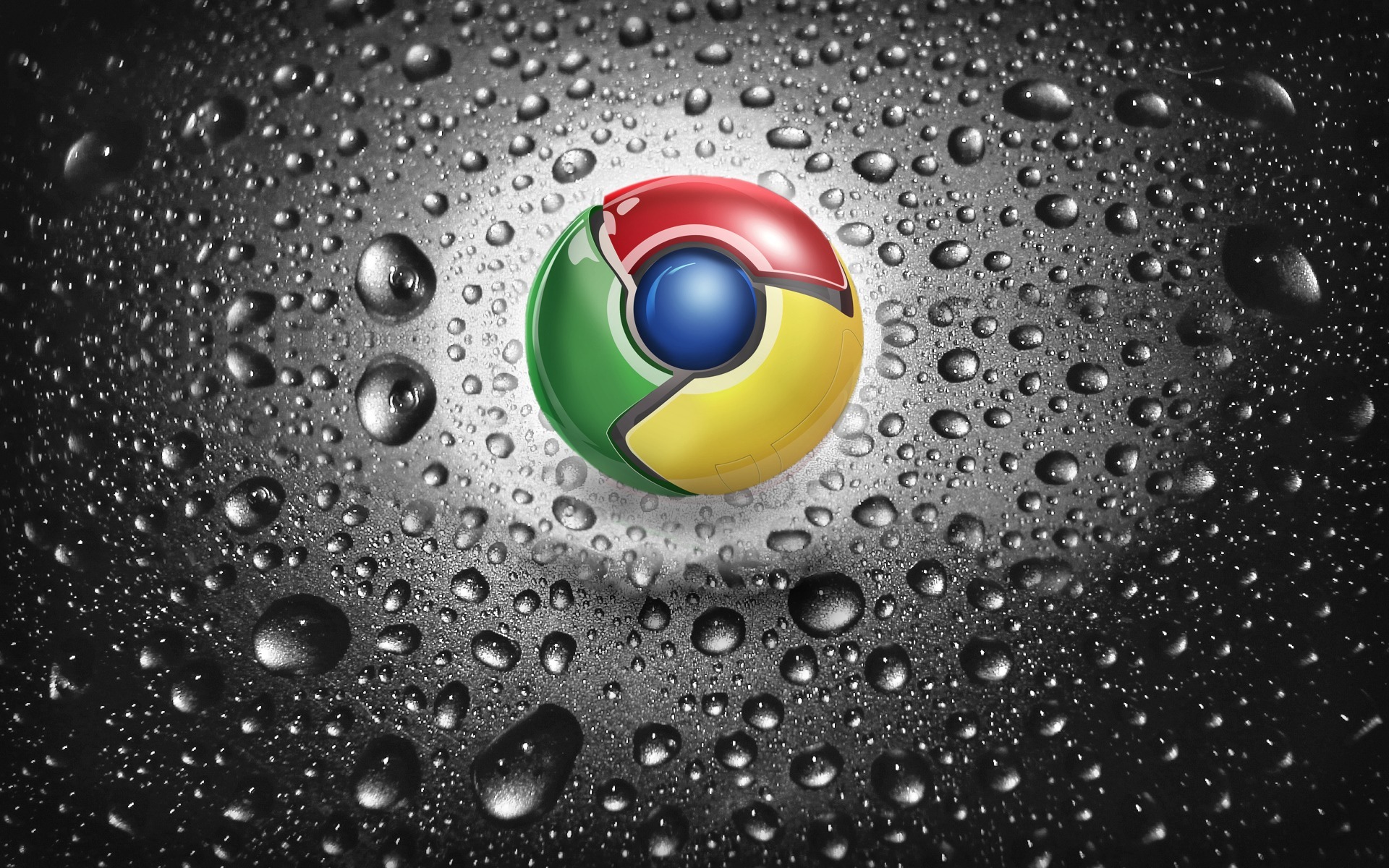 Google Chrome With Water Dropes