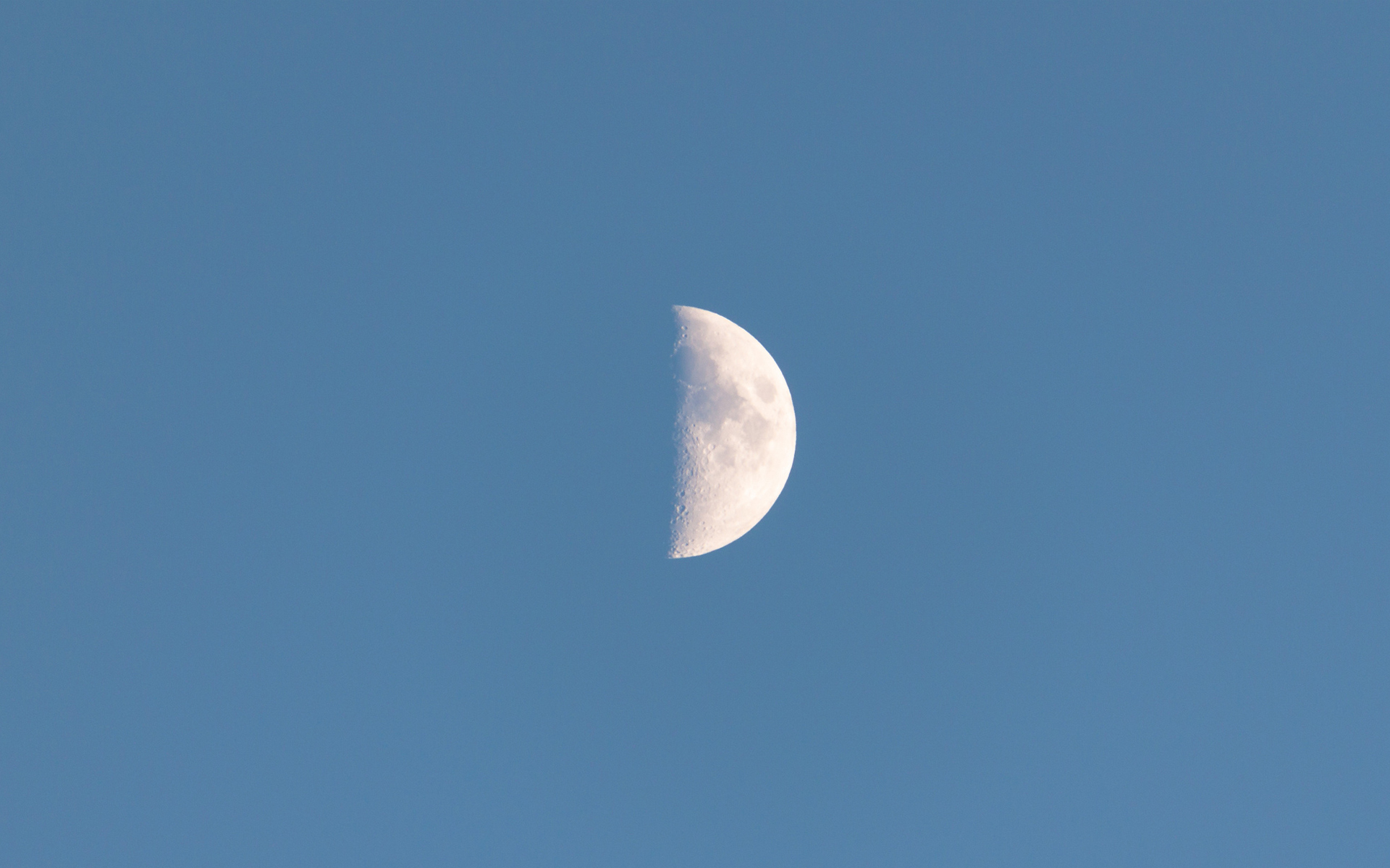 Half Moon On Sky