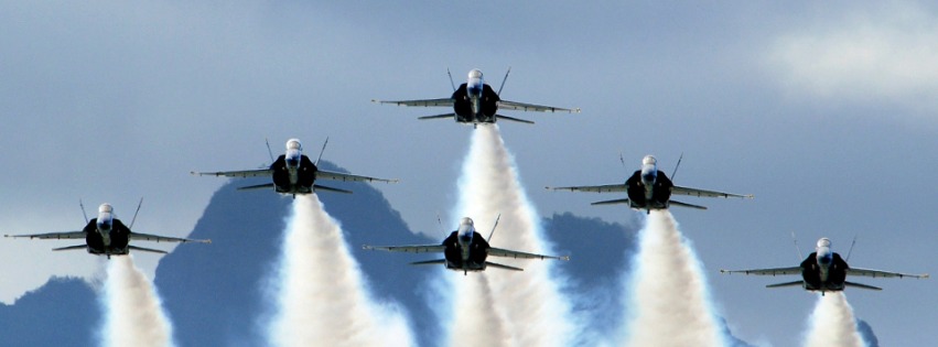 US Navy Blue Angels On Delta Formation